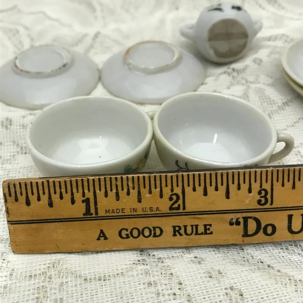 Vintage Miniature Floral Tea Set: 1960s Japan‎ Doll Dishes